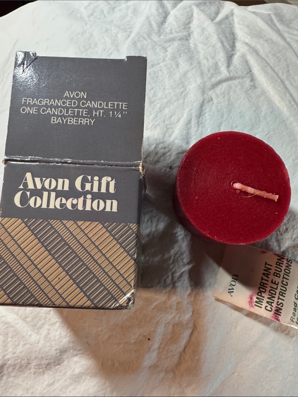 Avon 1986 Bayberry Red Fragranced Votive Candle